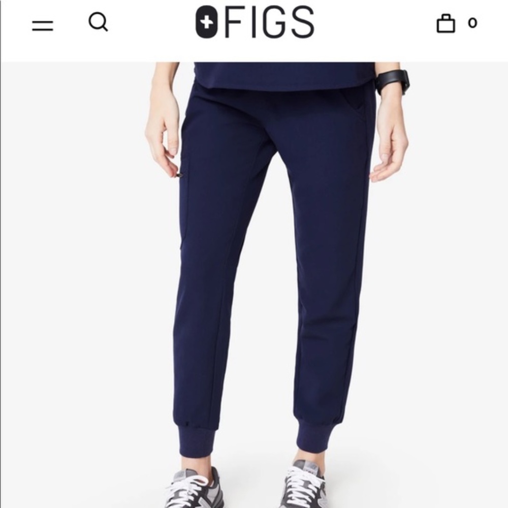 figs scrubs navy blue zamora joggers